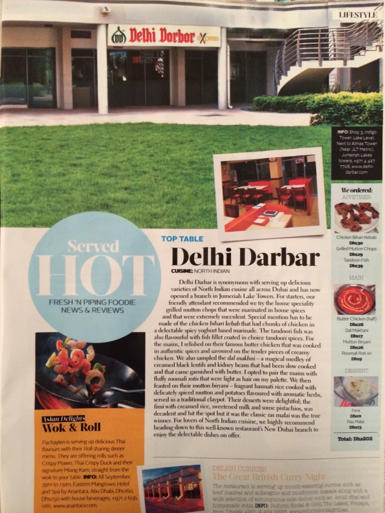 Review of Delhi Darbar JLT, Dubai